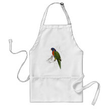 Scarlet-Collared Parrakeet by Edward Lear Apron