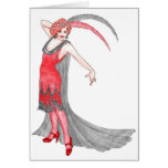 Scarlet Flapper Greeting Cards
