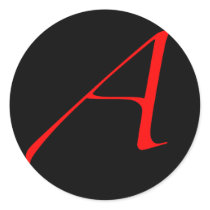 Scarlet letter A (for Atheist) Sticker