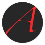Scarlet letter A (for Atheist) stickers