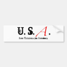 Scarlet Letter small, U. S., ., Free Thinkers f... Bumper Sticker