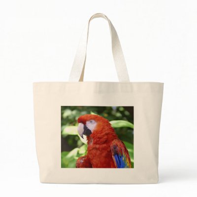 Scarlet Macaw Tote Bags by LisasLair