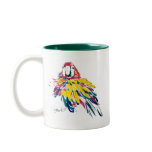 Scarlet Macaw Parrot Silk Painting Mug