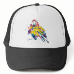Scarlet Macaw Parrot Silk Painting Trucker Hat