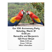 Scarlet Mackaws Custom Invites