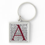 Scarlet Monogram 'A' With Swirls - Keychain