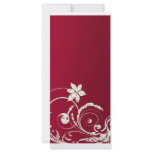 Scarlet Red Floral Add Your Text Book Mark rack cards