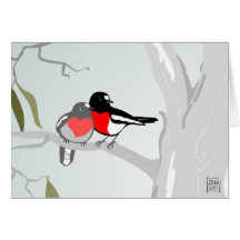 Scarlet Robins in Love Valentine's Day Card