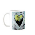 Scarred heart messy bold modern art healing mugs