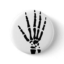 scary bone hand halloween button