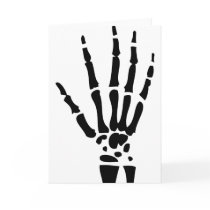 scary bone hand halloween greeting cards