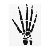 scary bone hand halloween post cards