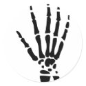 scary bone hand halloween stickers
