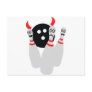 scary bowling ninepine devil post card