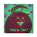 Scary Cat Red 'Trick or Treat?' fridge magnet