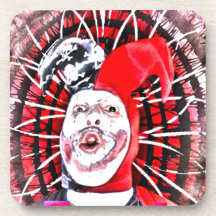 scary clown beverage coasters