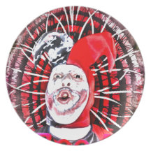 scary clown dinner plates
