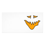 Scary Face. Monster Evil Grin. Orange. Custom photo cards