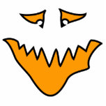 Scary Face. Monster Evil Grin. Orange. Custom photo sculptures