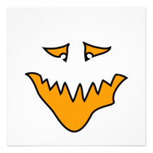 Scary Face. Orange Monster . Personalized Announcement