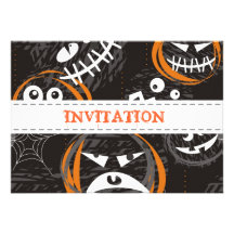 scary faces party invitation