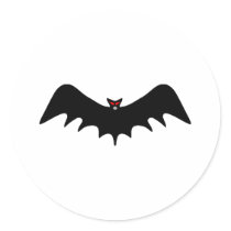 Scary Halloween Bat Round Sticker