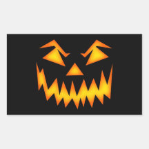 Scary Halloween Face Rectangle Sticker