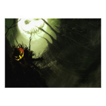 Scary Halloween Party Invitations Witch