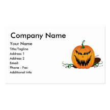 Scary Halloween Pumpkin Face Business Card Template