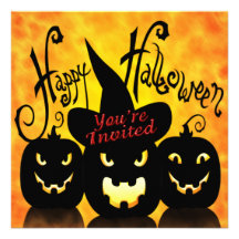 Scary Halloween Pumpkins Custom Announcement