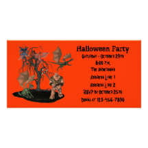 Scary Ogre Demon Dragons Halloween Party Invite Photo Card
