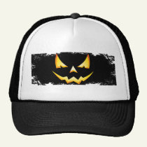 Scary Pumpkin Halloween Trucker Hat hats