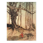 Scary Red Riding Hood Postcard