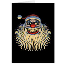 Scary Santa Clown Greeting Cards