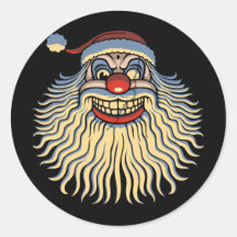 Scary Santa Clown Sticker