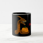 Scary Snake Protecting A Pumpkin Mugs