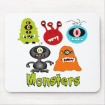 Scary Spooky Monsters Aliens Creatures Mouse Pads