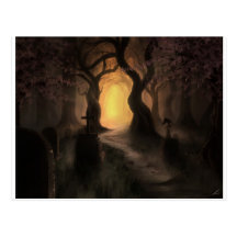 scary trees postcards