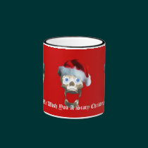 Scary Xmas Santa Skulll Creepy Art Mug mugs