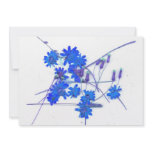 Scattered blue coloured wild flowers invitations