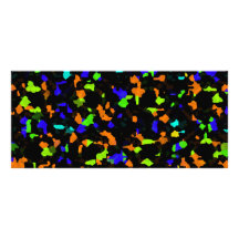 Scattered colourful pieces rack card