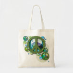 Scattered Green Peace Tote Bags