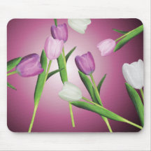 Scattered Tulips Mouse Pad