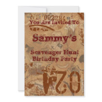 Scavenger Hunt Birthday Invite