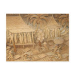 Scene 2 of wood sculpture of Thai life Post Cards