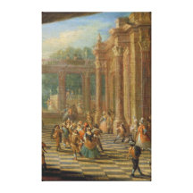 Scene at a Masked Ball Stretched Canvas Print