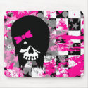 Scene Girl Skull Mousepad
