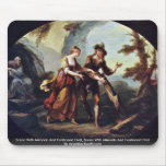 Scene With Miranda And Ferdinand Oval Mouse Pads