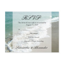 Scenic Beach Destination Wedding RSVP Postcard