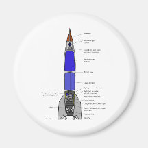 Schematic Diagram of a V-2 Rocket Design Refrigerator Magnet